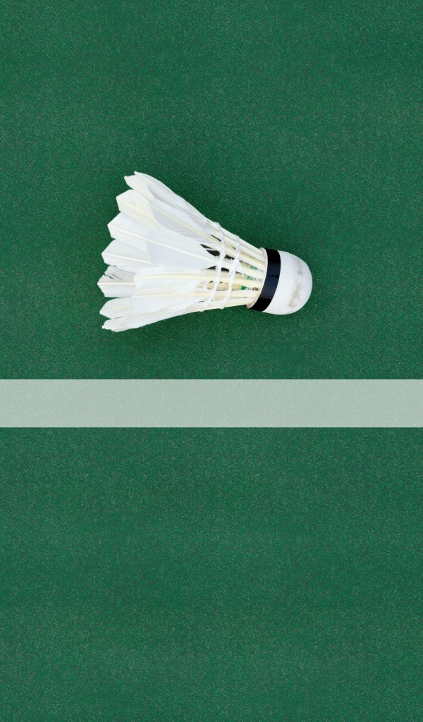 Белый воланчик для игры в бадминтон