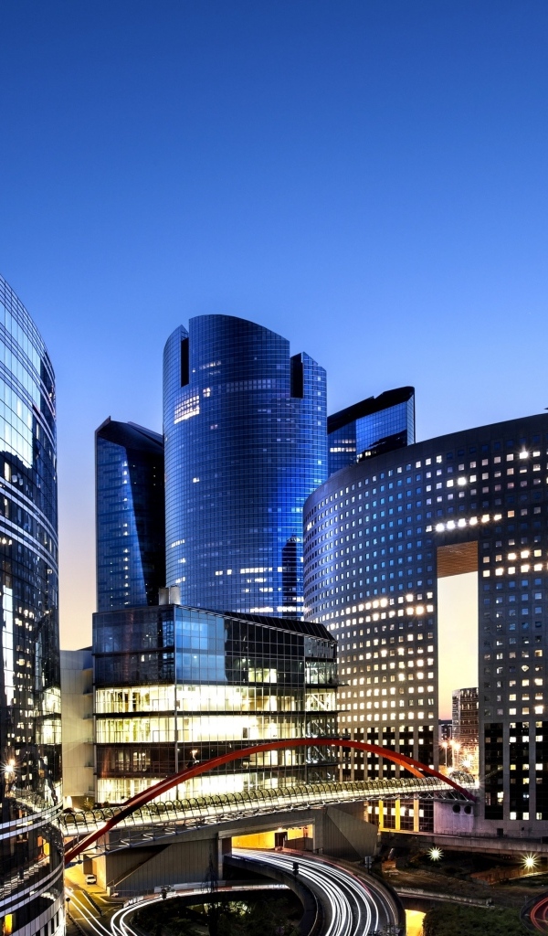 Небоскребы Парижа ночью, Франция