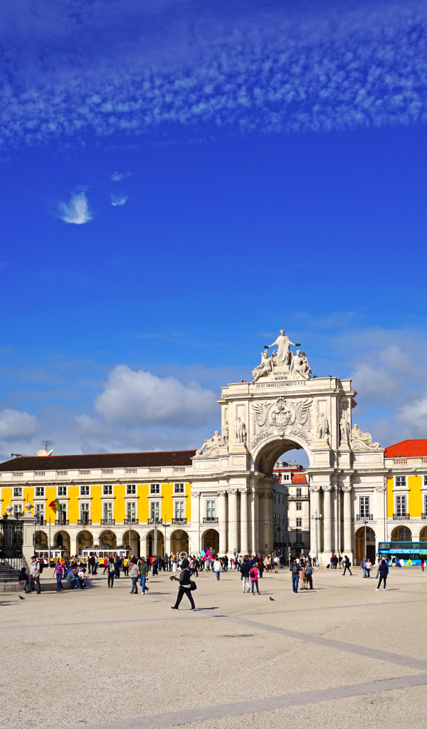 Городская площадь в городе Лиссабон, Португалия