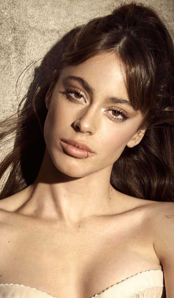 Actress Martina Stoessel with lip piercing