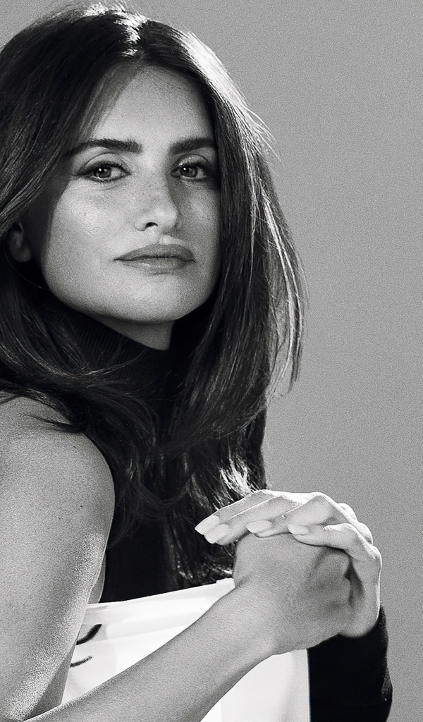 Популярная актриса Пенелопа Крус на сером фоне