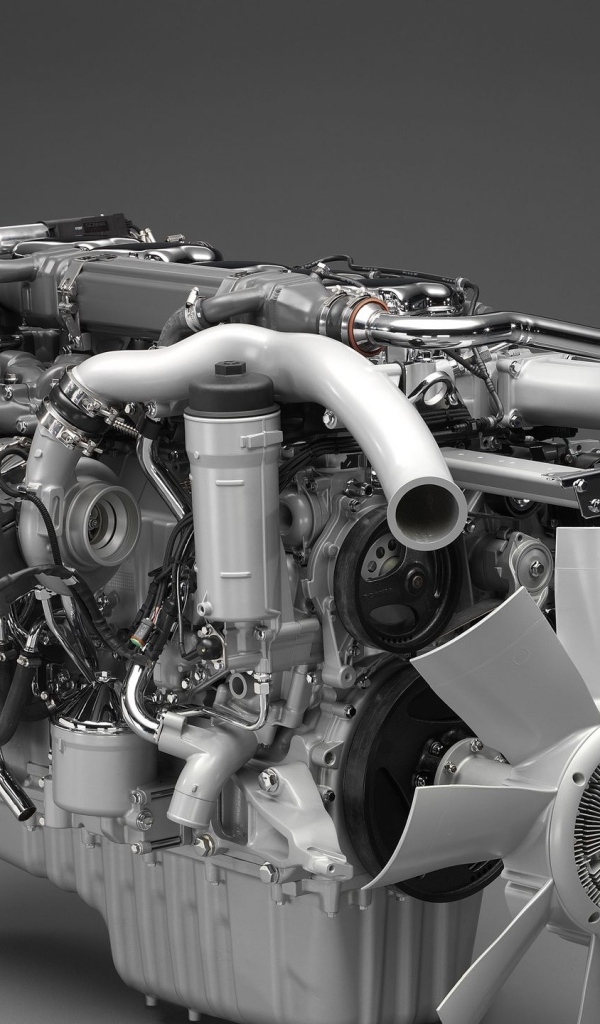 3д модель мотора на сером фоне