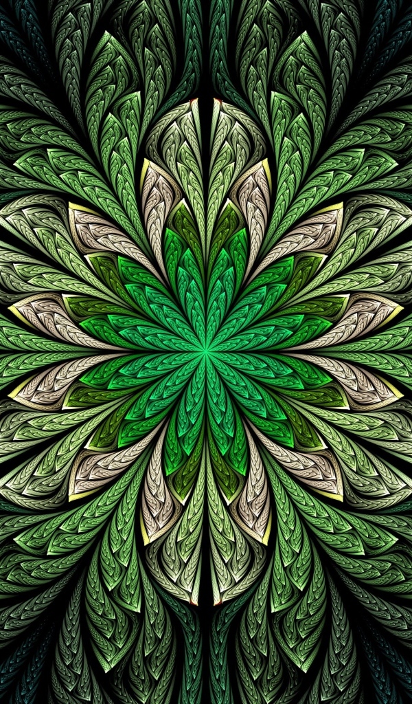 Абстрактный зеленый волнистый цветок 