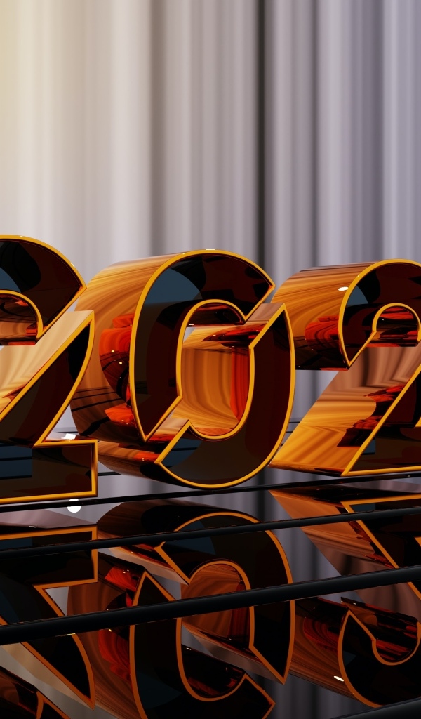 Красивые золотистые цифры 2024 на сером фоне