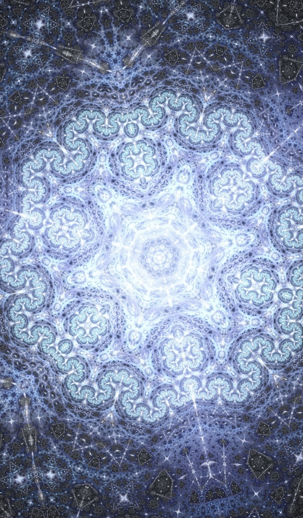 Красивый неоновый фрактальный узор 