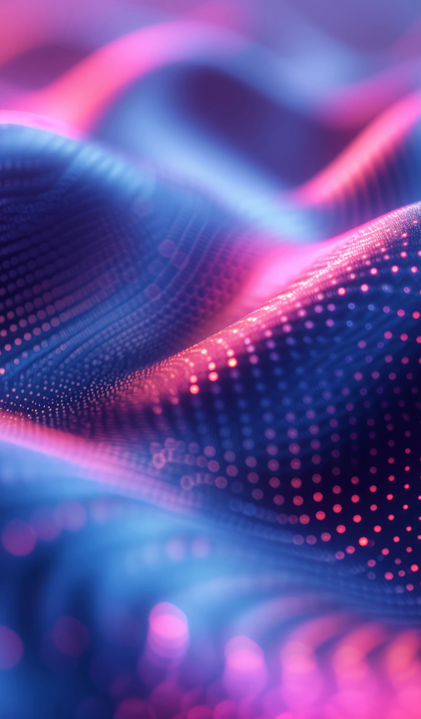 Черные абстрактные волны в розовых точках