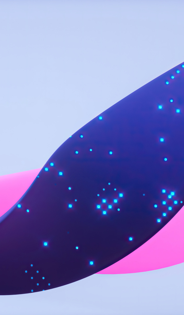 Синяя и розовая абстрактные ленты на сером фоне