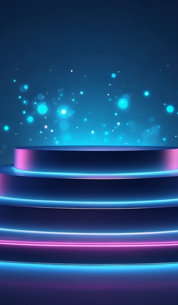 Созданный неоновый подиум 3д графика