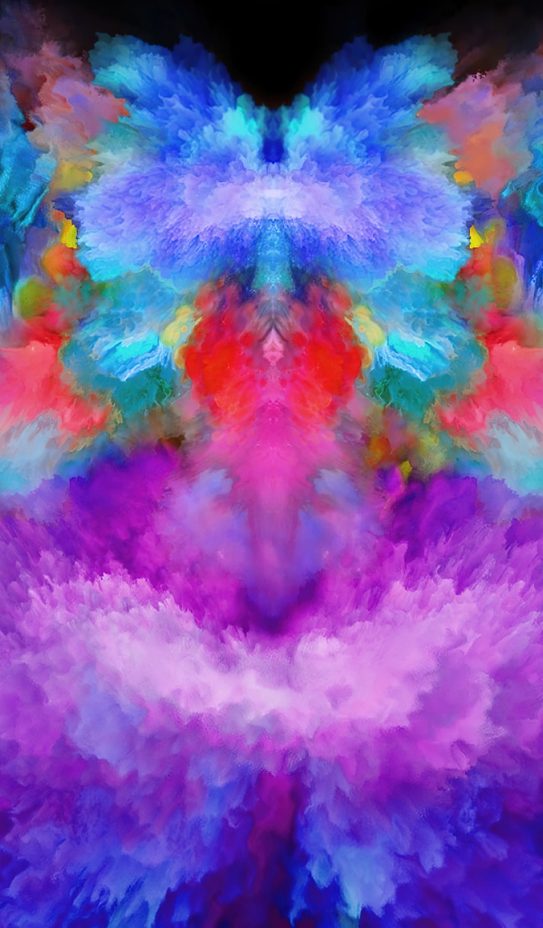 Взрыв разноцветной краски крупным планом