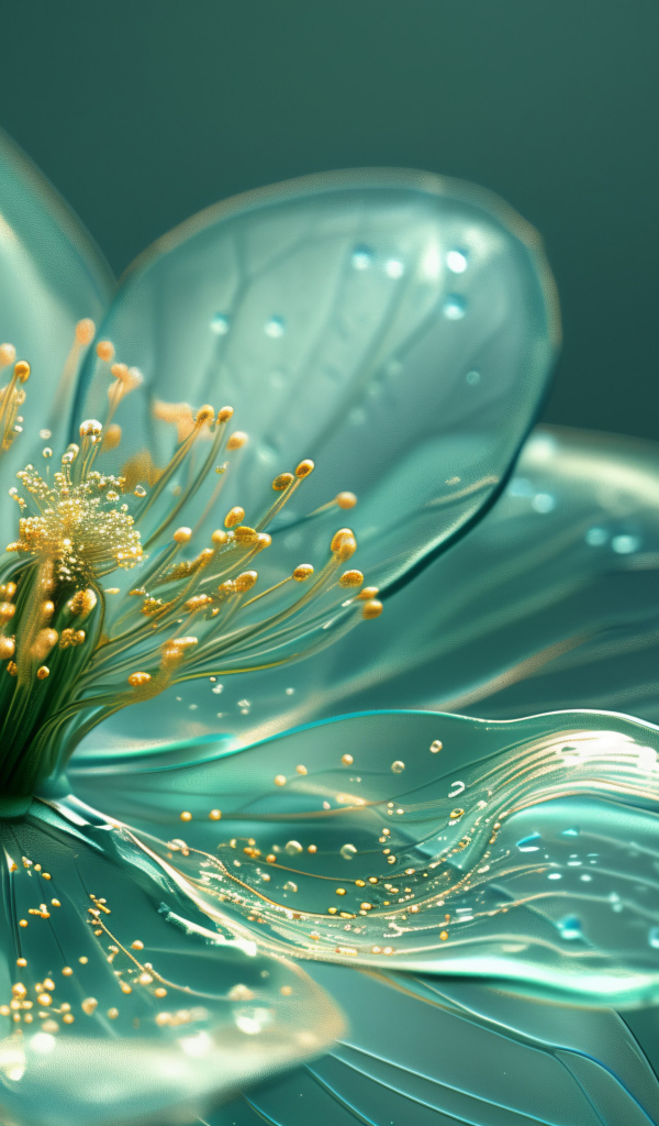 Фантастический голубой 3д цветок