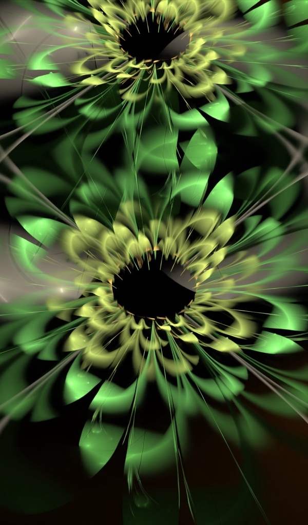 Цветочный зеленый абстрактный узор  