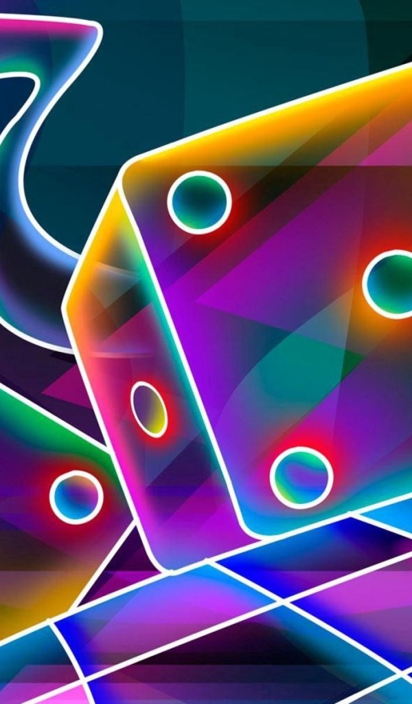 Неоновые 3д кости крупным планом