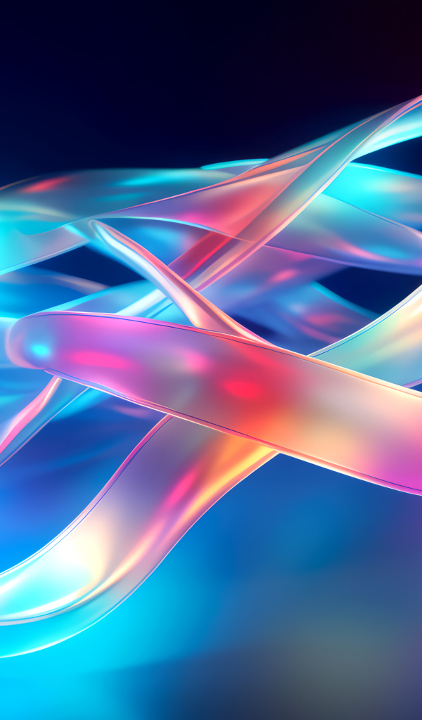 Розовые и голубые абстрактные волны на синем фоне