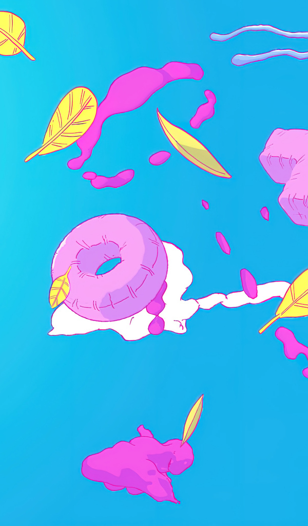 Розовые фигурные значки playstation на голубом фоне