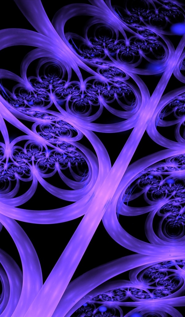 Закрученные фиолетовые фигуры 3д графика