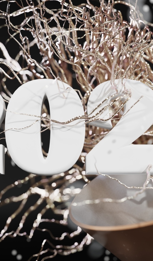 Белые цифры 2024 с конфетти 