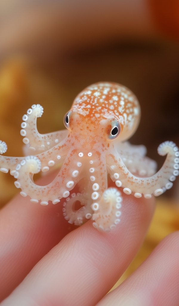 Маленький осьминог на руке
