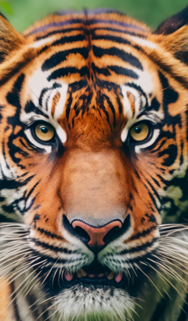 Морда большого полосатого тигра крупным планом