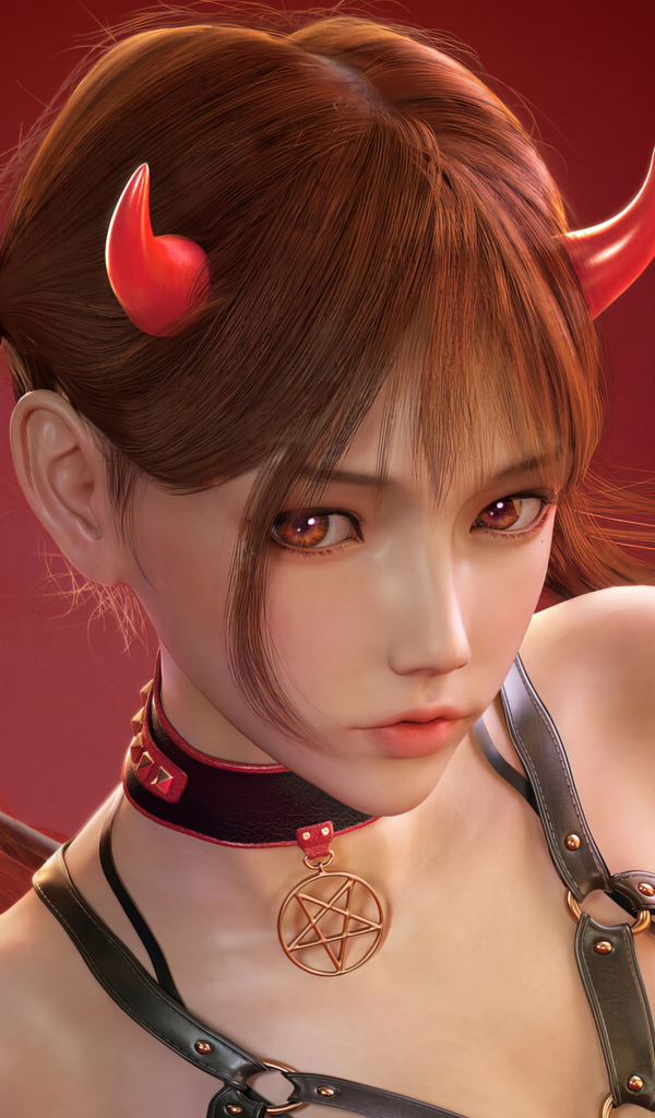 Девушка аниме демон с крыльями