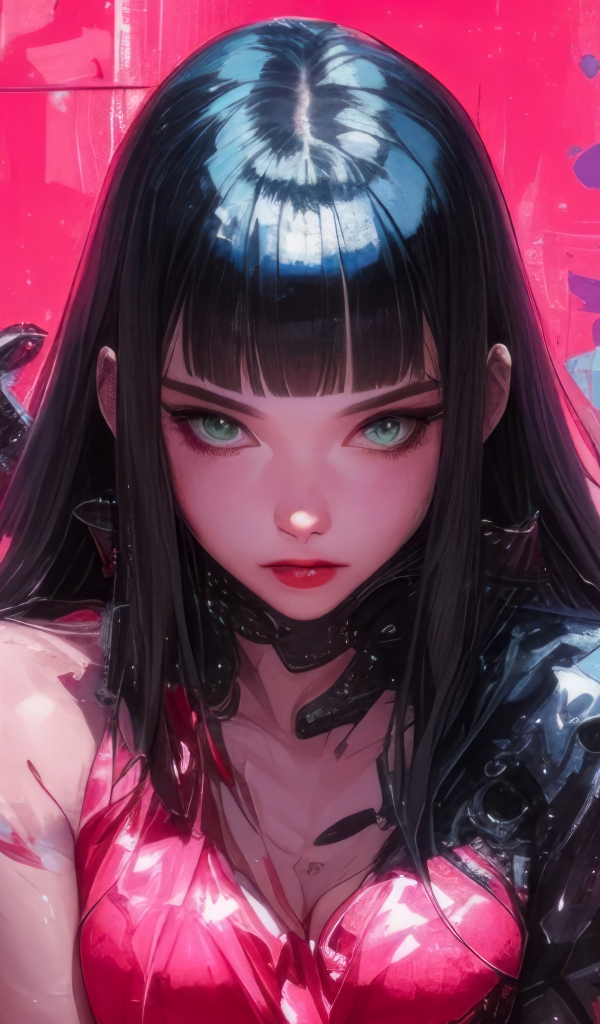 Суровая аниме девушка с катаной за спиной