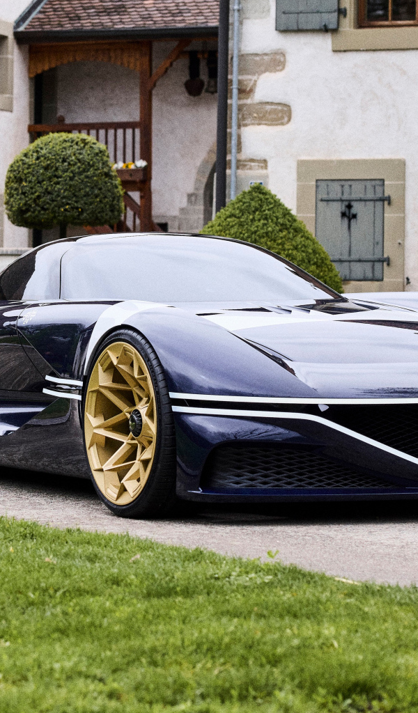 Черный автомобиль Genesis X Gran Berlinetta Tribute 2024  года