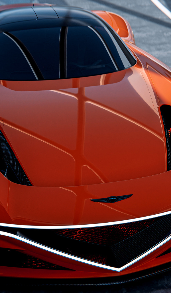 Оранжевый автомобиль Genesis X Gran Berlinetta