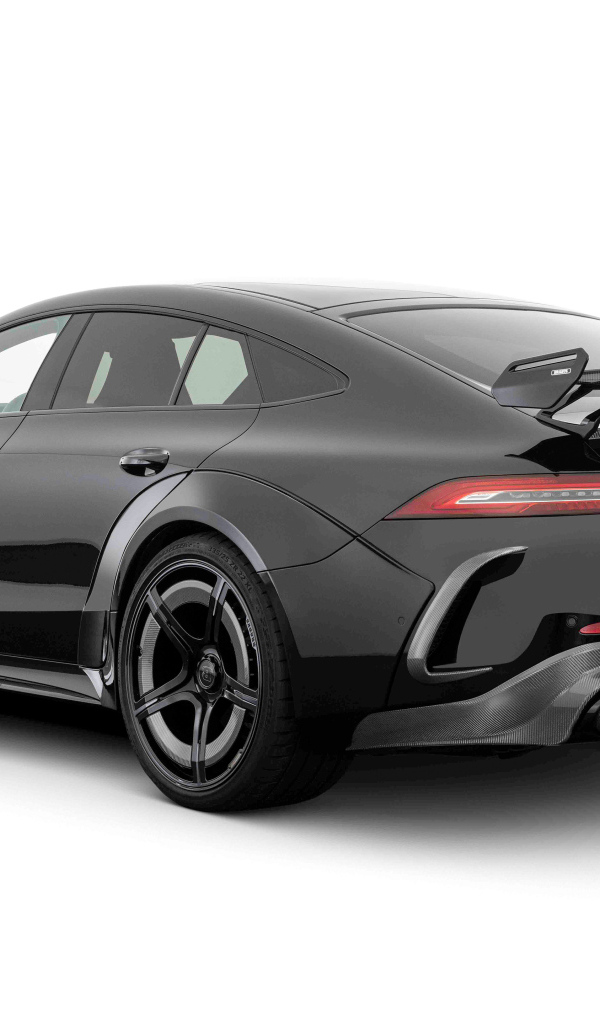 Вид сзади на автомобиль Brabus Rocket 1000 2024 года на белом фоне