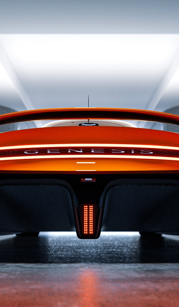 Вид сзади на автомобиль Genesis X Gran Berlinetta