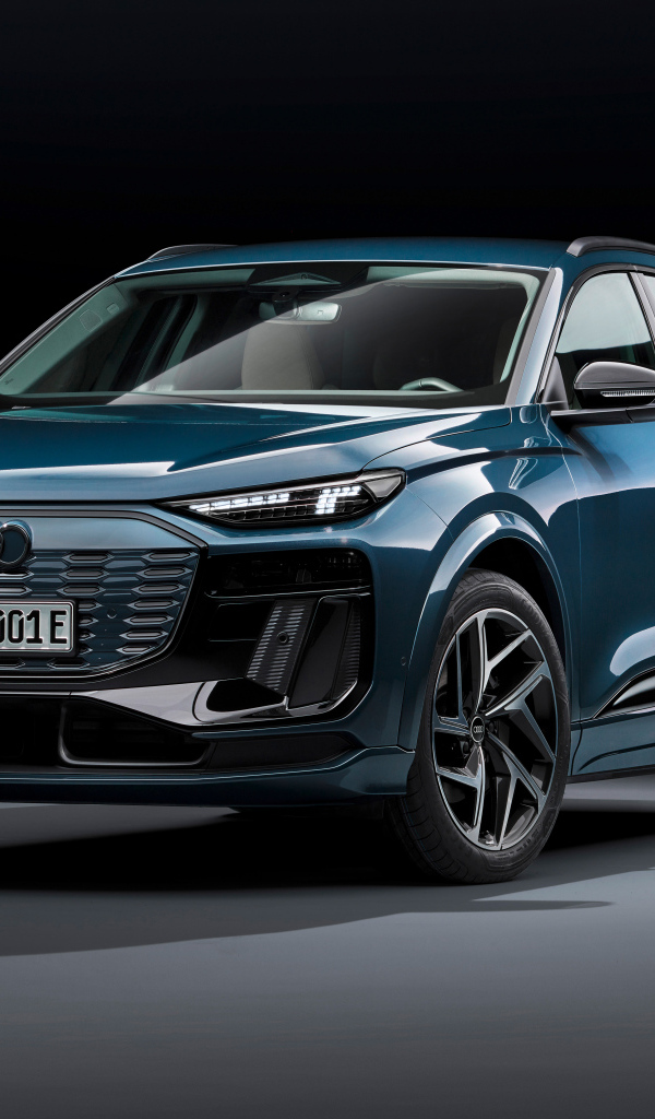 Вид спереди на автомобиль Audi Q6 E-Tron Quattro S Line 2024 года