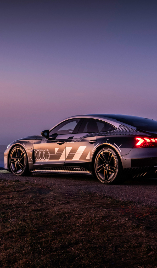 Вид сзади на автомобиль Audi RS E-Tron GT Prototype