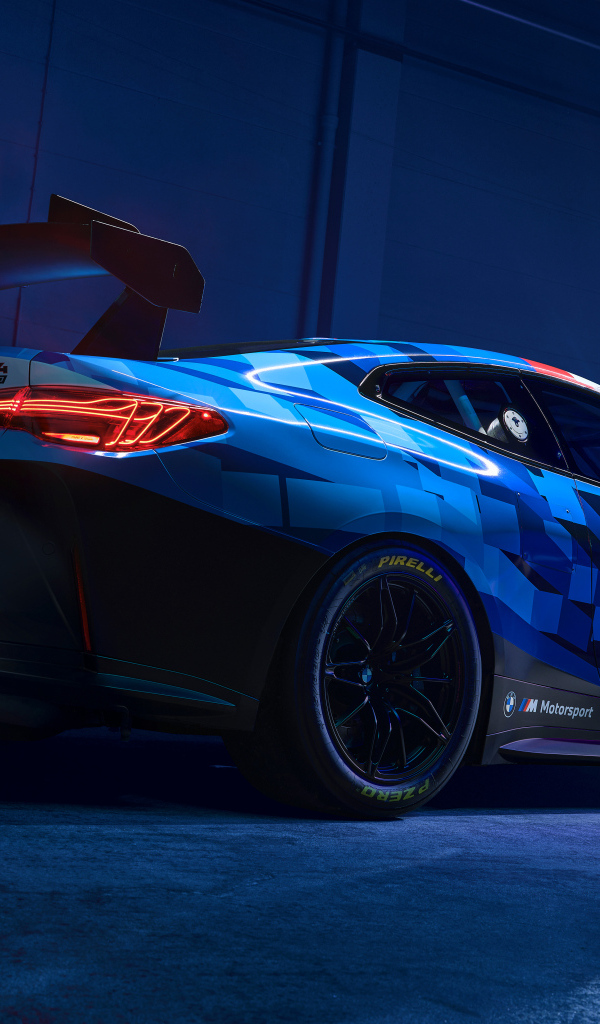 Вид сзади на автомобиль BMW M4 GT4 EVO