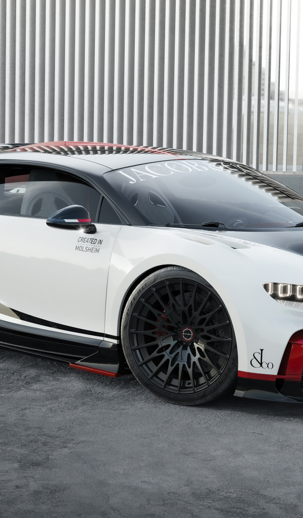 Дорогой спортивный автомобиль Bugatti Chiron CGI