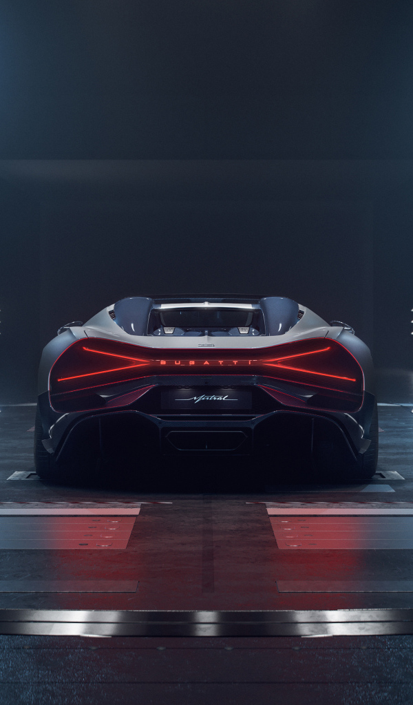 Вид сзади на автомобиль Bugatti Mistral