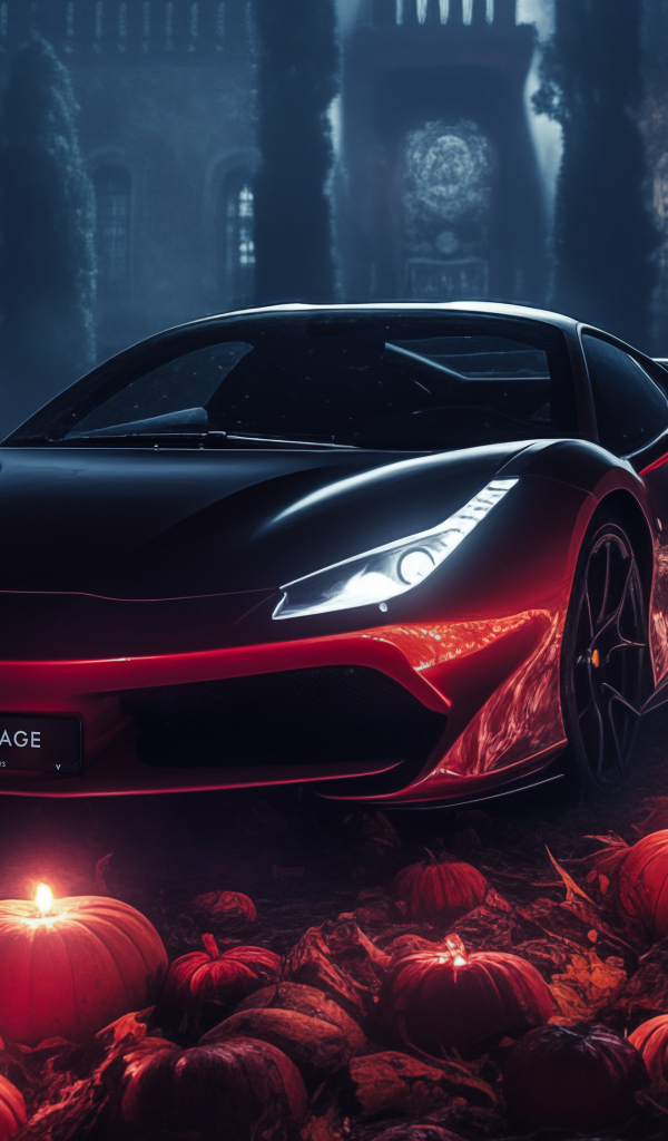 Автомобиль Ferrari Supercar у замка