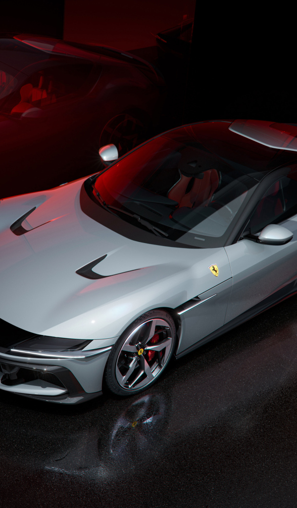 Вид сверху на автомобиль Ferrari 12Cilindri 2024 года