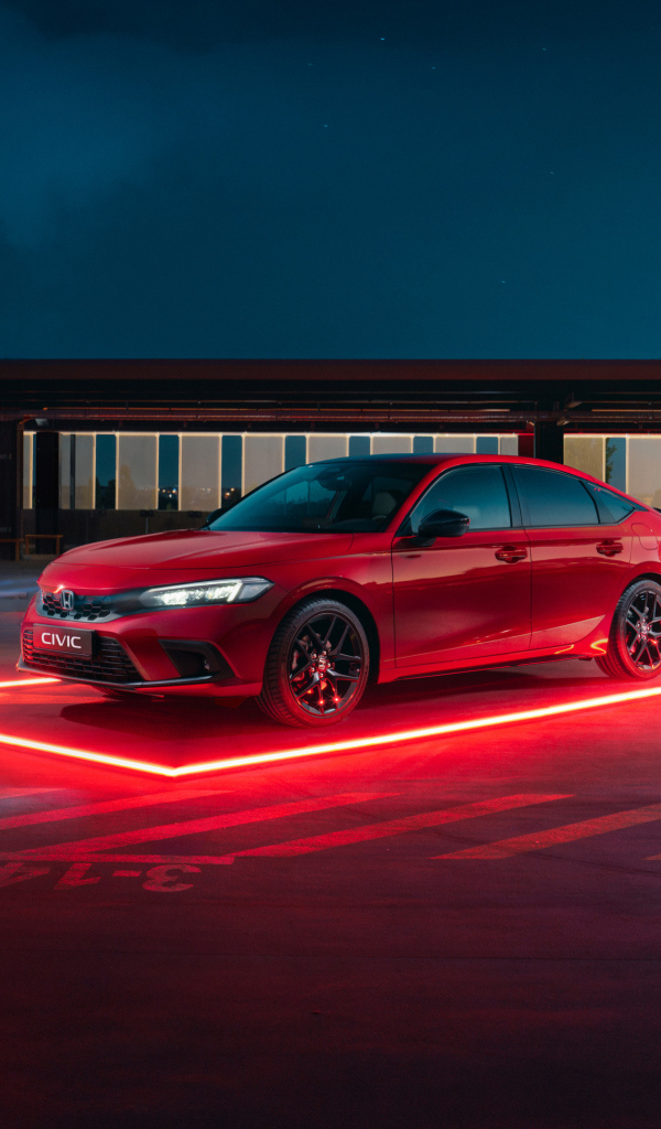 Красный электрокар Honda Civic