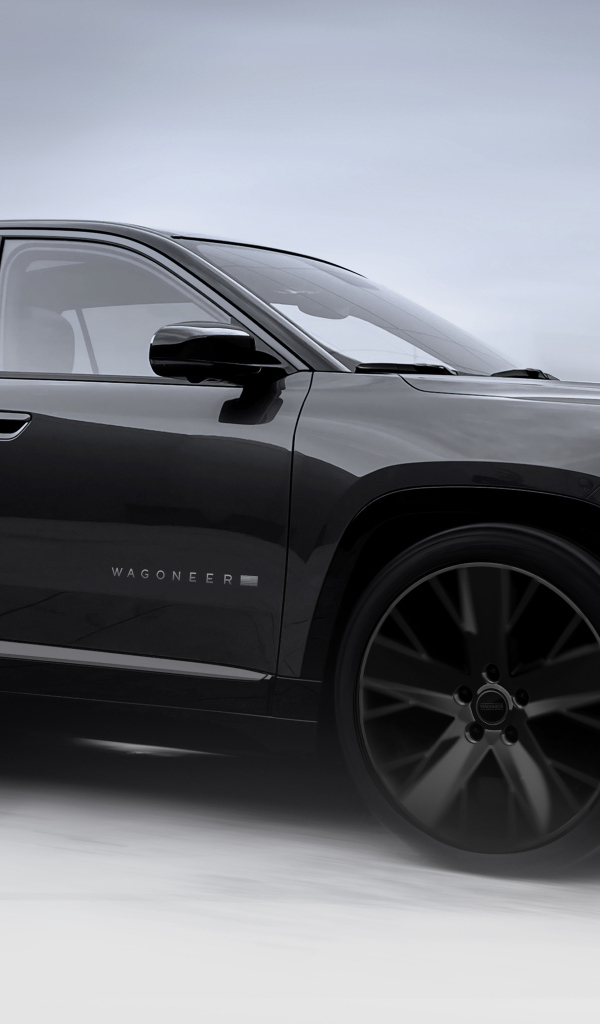 Стильный черный автомобиль Jeep Wagoneer S 2025 года