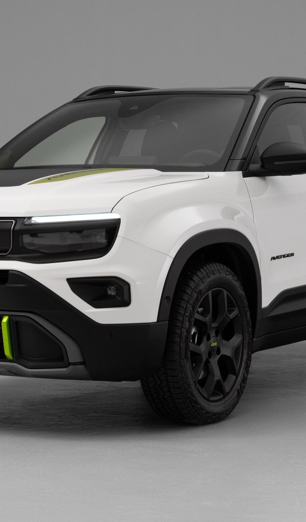 Белый внедорожник Jeep Avenger 4xe 2024 года