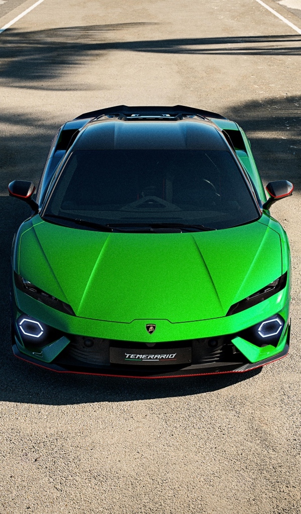 Вид спереди на автомобиль Lamborghini Temerario Alleggerita