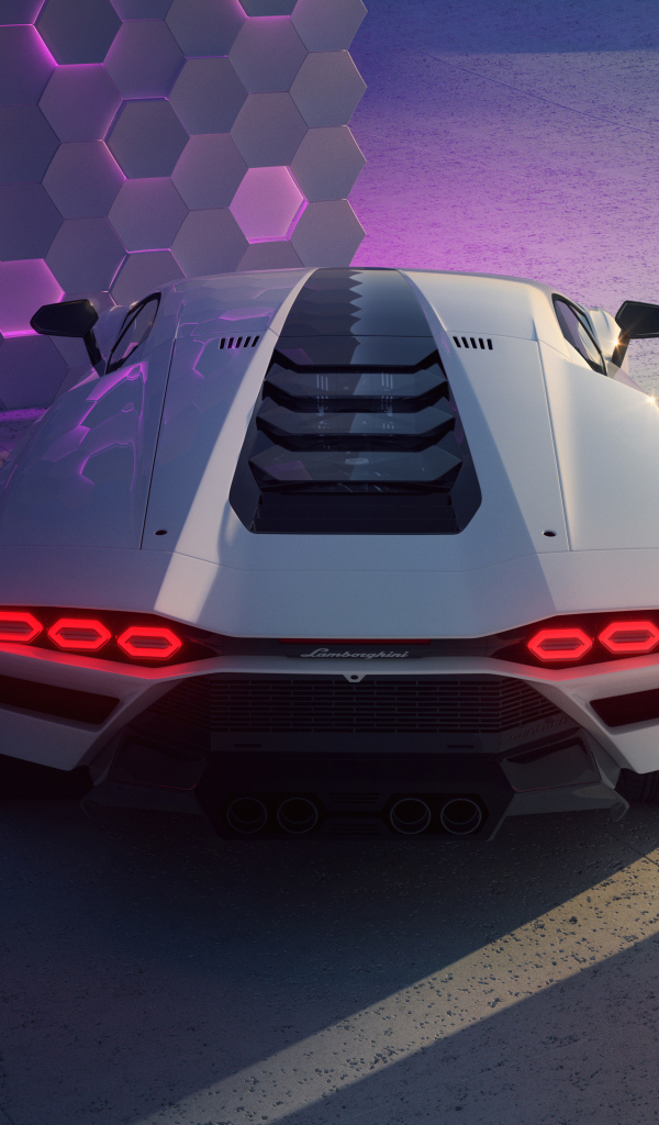 Вид сзади на автомобиль Lamborghini Countach