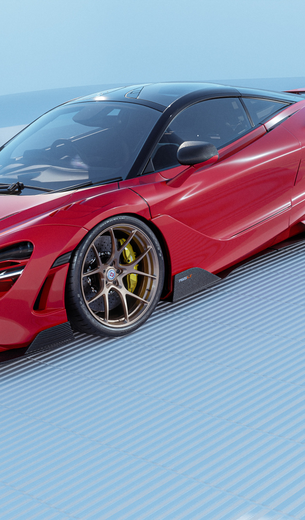 Красный автомобиль McLaren 765LT CGI