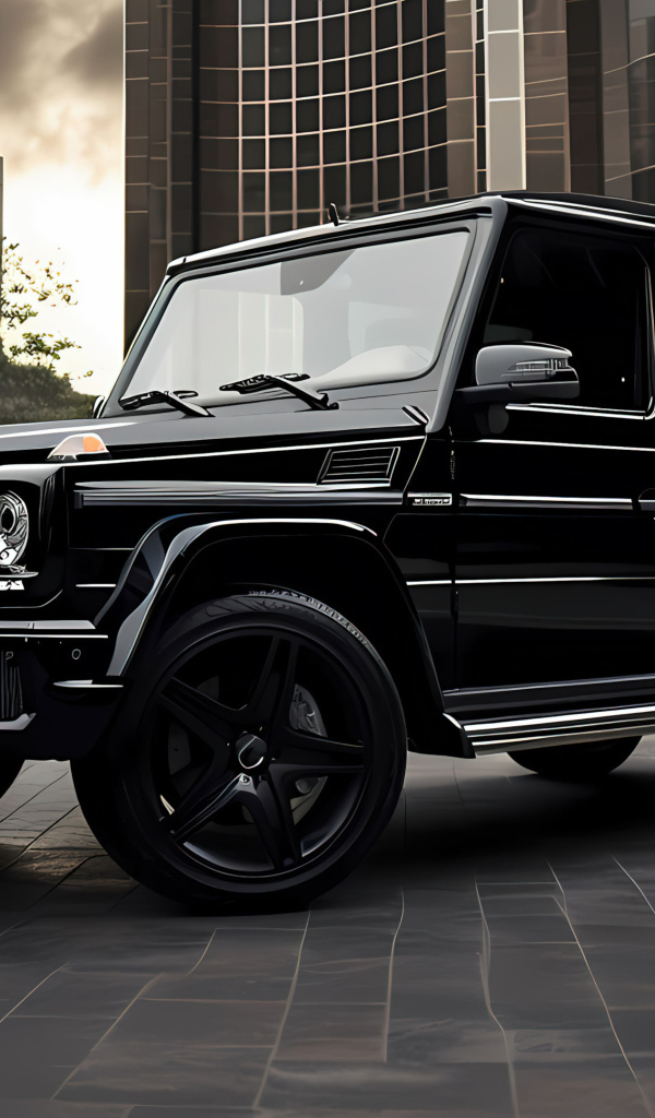 Черный автомобиль Mercedes G Wagon