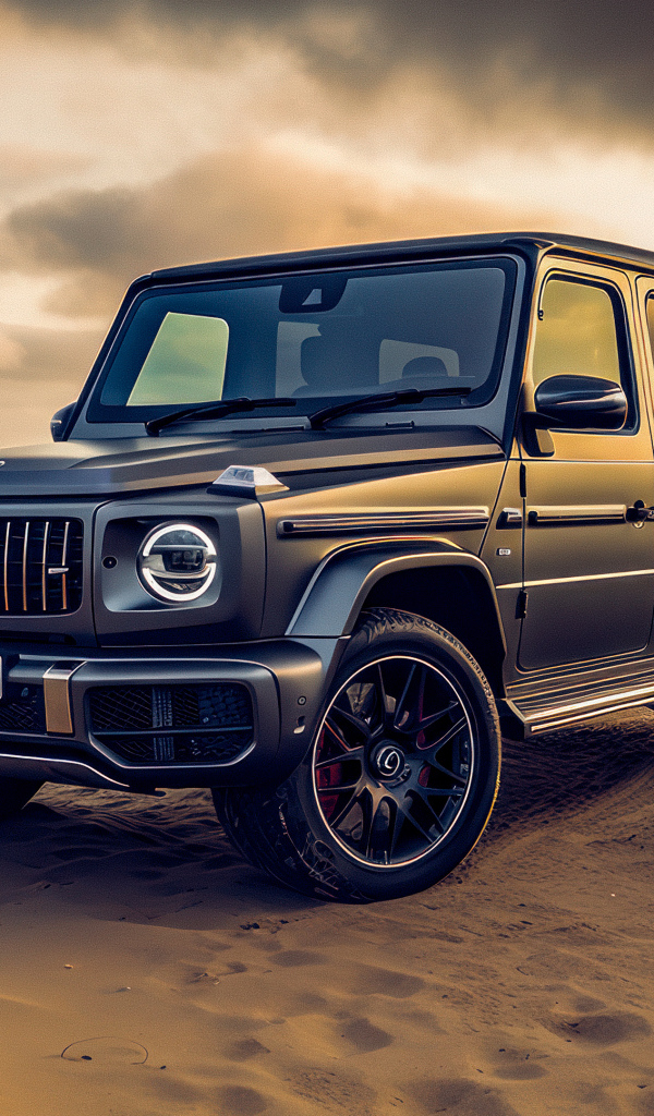Автомобиль Mercedes-Benz G63 AMG на песке