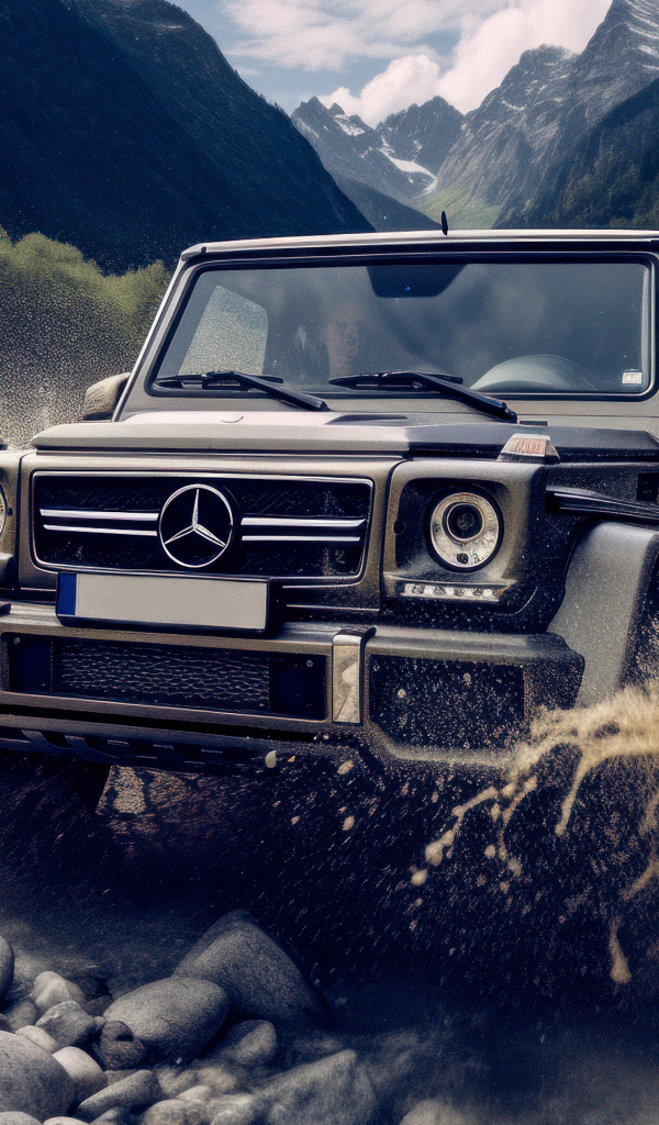 Внедорожник Mercedes-Benz G63 AMG в реке