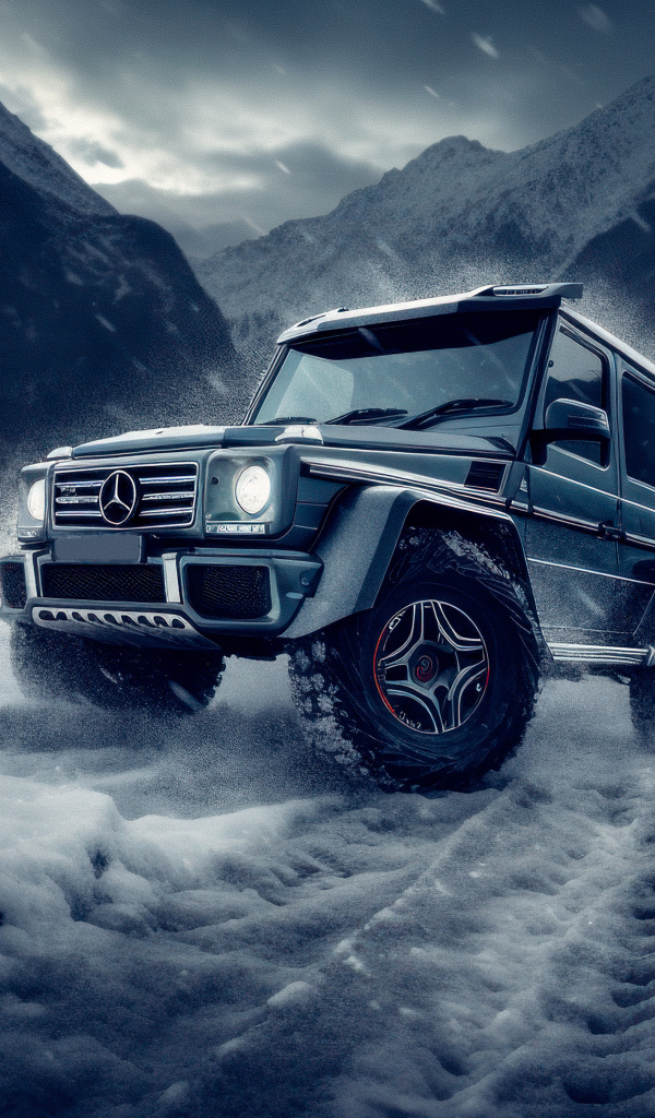 Внедорожник Mercedes-Benz G63 AMG на снегу