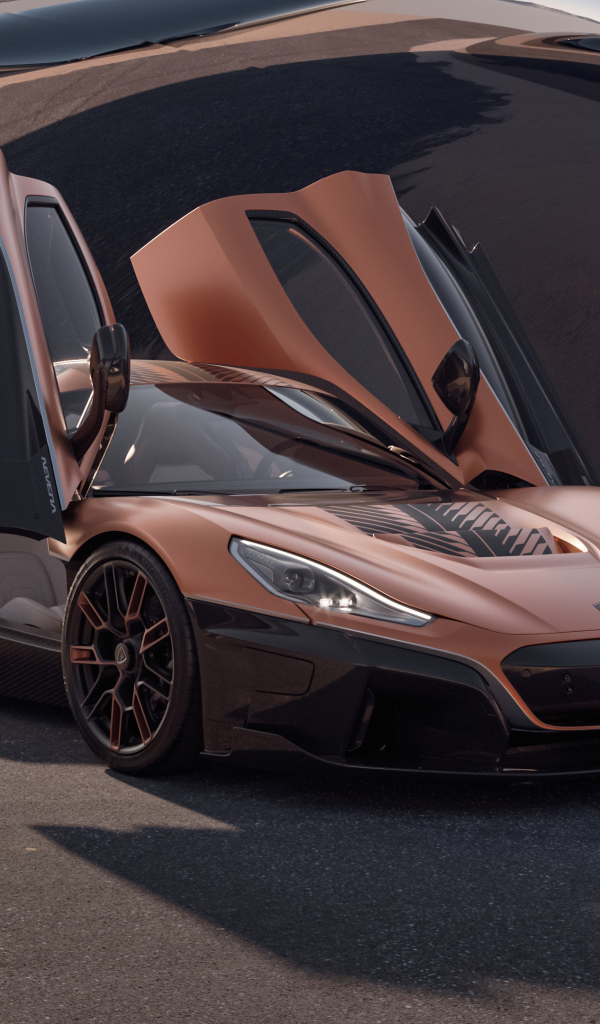 Открытые двери в автомобиле Rimac Nevera 15th Anniversary 2024 года