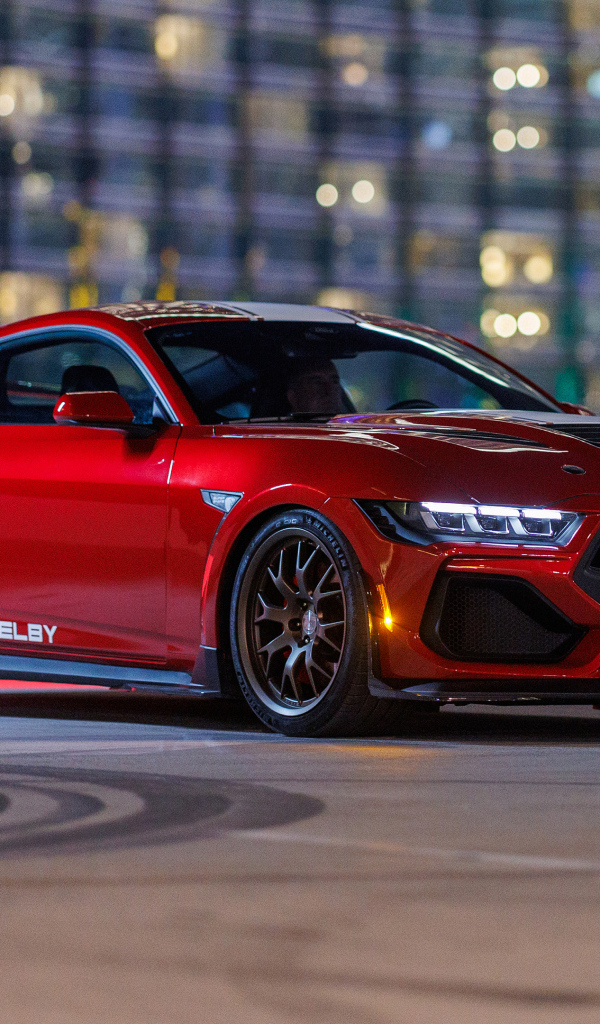 Красный автомобиль  Shelby Super Snake 2024 года