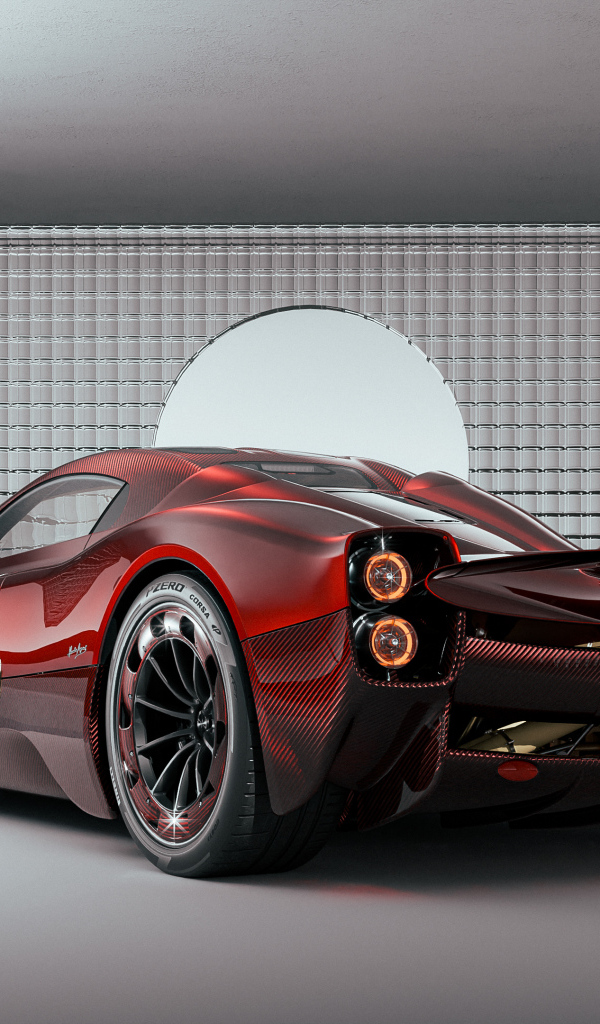 Вид сзади на автомобиль  Pagani Utopia