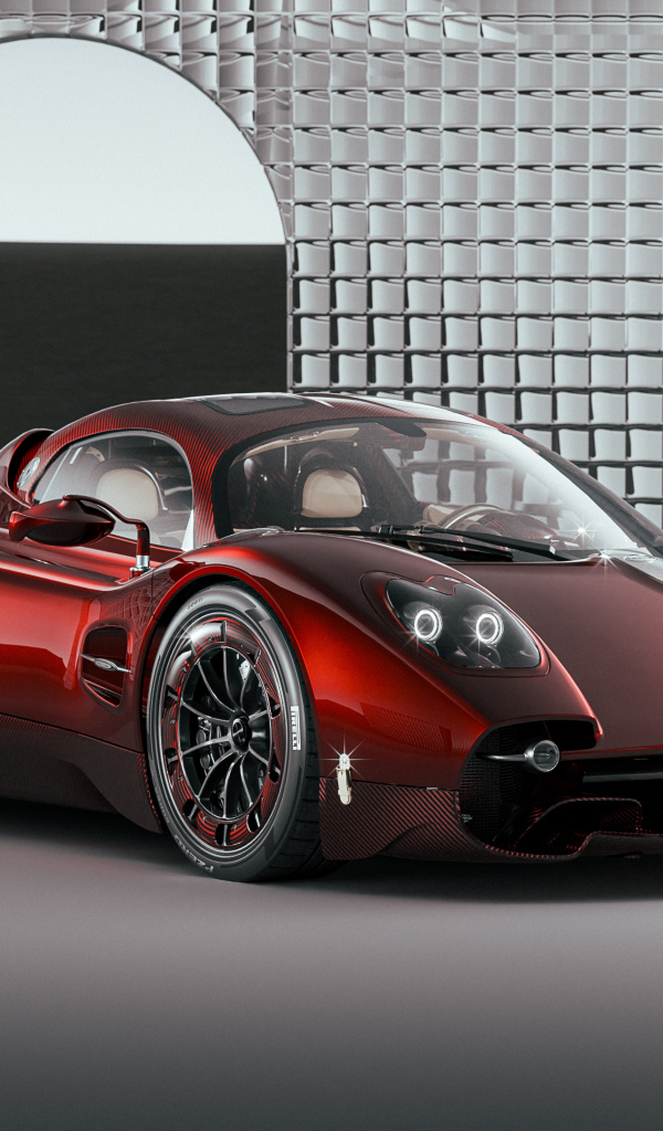 Красный автомобиль  Pagani Utopia