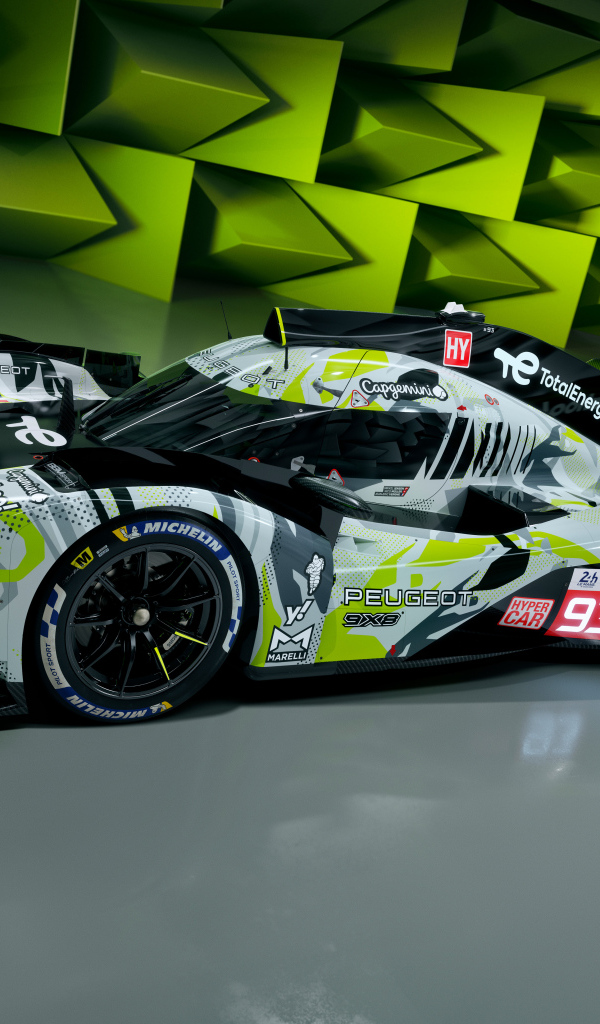 Стильный гоночный автомобиль Peugeot 9X8 2024 года